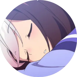 😌 407751a6 애니메이션, 자는, 소녀, 귀여운 telegram sticker