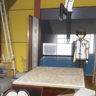 💪 a7c36c8a anime, school, classroom, students, indoors telegram sticker