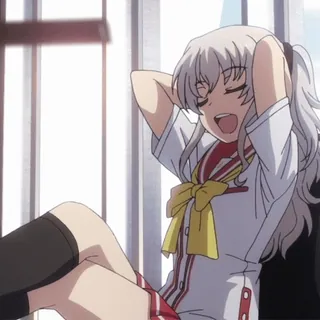 🎫 b4230e6a anime girl, school uniform, cheerful, cute, relaxed telegram sticker