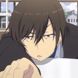 👊 bca62547 anime, character, tired, bored, sleepy, laying down telegram sticker