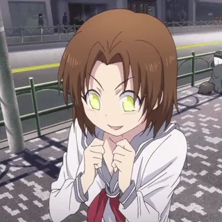 🤩 d8c21b2e anime, girl, smile, cute, school uniform telegram sticker