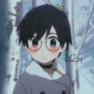 😳 6800389f @zivenuz Anime, Lucu, Cowok, Kacamata, Chibi telegram sticker