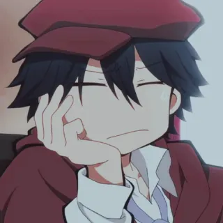 😑 bb250c9c Anime, Pria, Topi, Lelah, Bosan telegram sticker