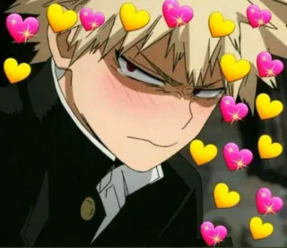 🖤 cd98038c Katsuki Bakugo My Hero Academia Anime, Katsuki Bakugo, Hati, My Hero Academia, Blush telegram sticker