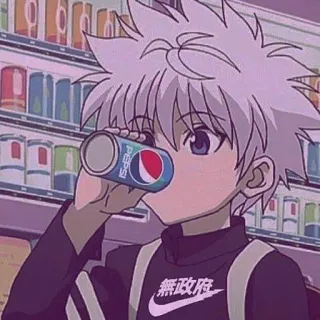 🍹 d16d1192 無政府 anime, kartun, anak laki-laki, Pepsi, Killua telegram sticker