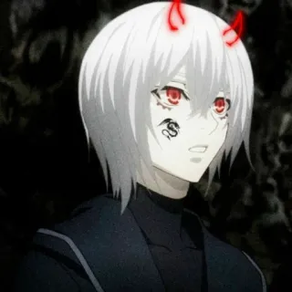 ☯️ f5fb56ca Anime, Iblis, Karakter, Merah, Tanduk telegram sticker