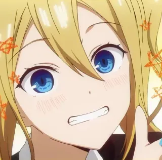 ❤️ f65cbecd fille anime, cheveux blonds, mignon, dessin animé, animé, joyeux telegram sticker