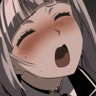 🤤 8cfdc009 Anime, Mädchen, Ausdruck, Schweiß, Erröten whatsapp sticker