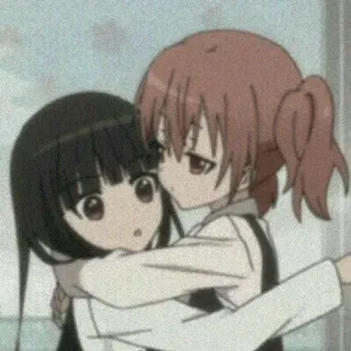 🤗 8d4e9a90 Anime, Umarmung, Süß, Mädchen, Freundschaft whatsapp sticker