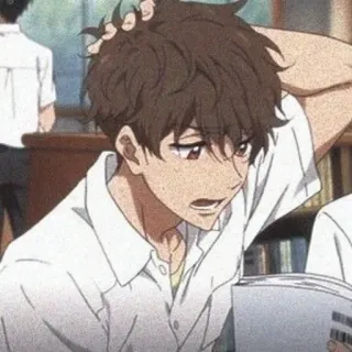 💛 1ad1f782 アニメ, 男子学生, 読書, ティーン, 学生 telegram sticker