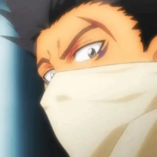 🍁 2ee88c68 Anime, Karakter, Topeng, Serius, Mata, Pria whatsapp sticker