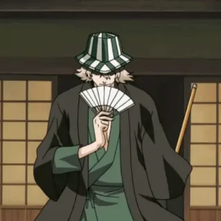 🍁 2fbe2cd1 Kisuke Urahara Bleach Anime, Kisuke Urahara, Bleach, Karakter, Penggemar, Topi whatsapp sticker