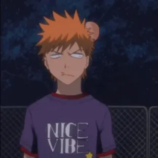 🍁 aaedb81c Ichigo Kurosaki Bleach NICE VIBE Anime, Ichigo, Suasana asik, Bleach, Lucu, Karakter whatsapp sticker