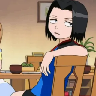 🍁 b9905f4b anime, kartun, karakter, bosan, duduk, meja whatsapp sticker