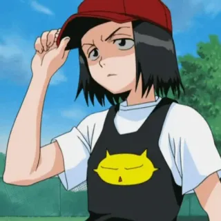 🍁 c0119fb8 Anime, Gadis, Topi baseball, Kartun, Lucu, Kucing kuning whatsapp sticker