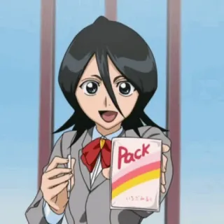 🍁 d9104727 Rukia Kuchiki Bleach Pack Anime, Karakter, Jepang, Seragam sekolah, Makanan whatsapp sticker