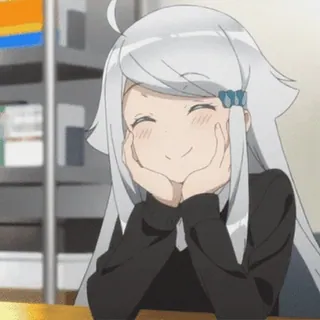 🖤 84e81c3d アニメ, 女の子, 笑顔, かわいい, 可愛い whatsapp sticker