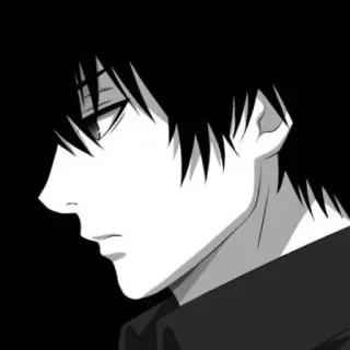 😒 2bf5b9d4 Аниме, Манга, Мужчина, Черно-белое, Портрет telegram sticker