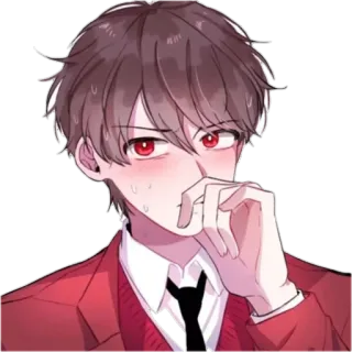 😳 91df4697 Аниме, Манга, Парень, красные глаза, румянец telegram sticker