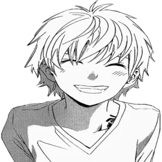 😁 c91de306 Аниме, Манга, Парень, Улыбка, Счастливый, Персонаж telegram sticker