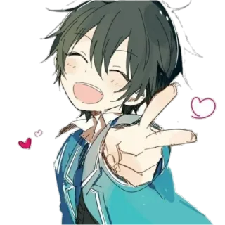 😄 c927324c Аниме, Персонаж, Мультфильм, Милый, Сердце, Парень telegram sticker