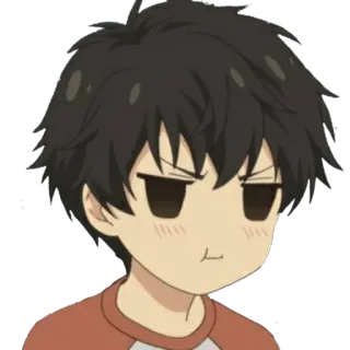 😡 d012baa7 аниме, парень, раздражённый, губы дудочкой, персонаж telegram sticker