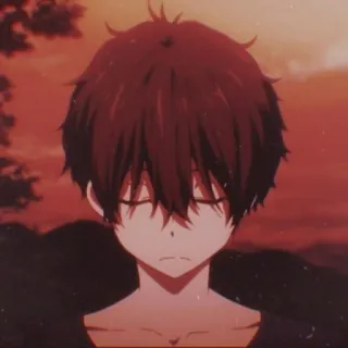 🎭 2aaa21c3 动漫, 男孩, 角色, 日落, 肖像, 插画 whatsapp sticker