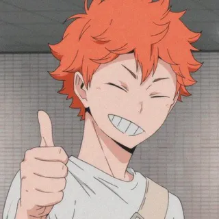 👍 49165d7b Hinata Haikyuu 日向翔阳, 排球少年, 动漫, 点赞, 积极, 卡通 whatsapp sticker