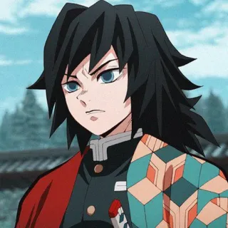 😠 f83af0cb Giyu Tomioka Demon Slayer 动漫, 鬼灭之刃, 富冈义勇, 漫画, 柱, 水柱, 角色, 日本动画 whatsapp sticker