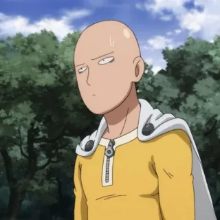 😐 111d2f1e Saitama One-Punch Man Anime, Pahlawan, Botak, Saitama, One-Punch Man, Manga telegram sticker
