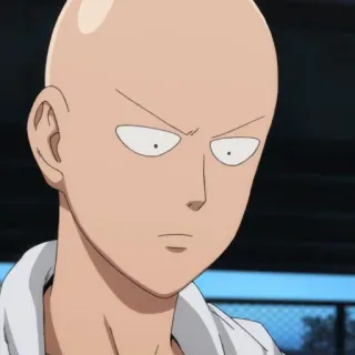 😠 1533c6ee Saitama One-Punch Man Saitama, One-Punch Man, Anime, Pahlawan, botak telegram sticker
