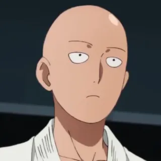 😐 5b83426b Saitama One-Punch Man Saitama, One-Punch Man, anime, pahlawan, botak, serius telegram sticker