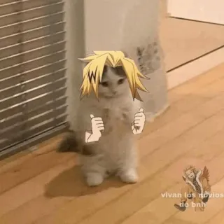 🐈 a1dee7cb My Hero Academia vivan los novios de bnh кот, аниме, Моя геройская академия, Денки Каминари, Ястреб, праздник, милый telegram sticker