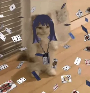 🐈 d6806449 кот, аниме, карты, милый, наклейка telegram sticker