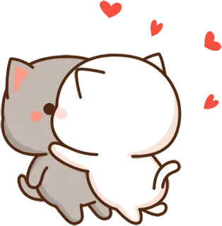 😘 973613da 고양이, 사랑, 하트, 포옹, 애정, 귀여운 telegram sticker