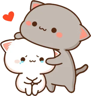 ☺️ a8b874bf 고양이, 귀여운, 포옹, 사랑, 하트, 동물 telegram sticker