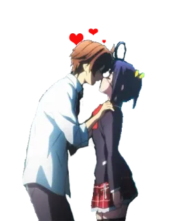 😍 7d0e1647 hôn, anime, lãng mạn, cặp đôi, hoạt hình telegram sticker