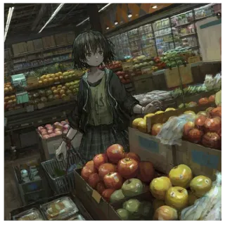 🍐 cb5c95ad Anime, Supermarkt, Einkaufen, Obst und Gemüse, Äpfel telegram sticker