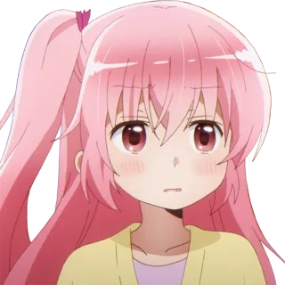 😒 31c1c942 Anime, Mädchen, pinke Haare, Cartoon, niedlich telegram sticker