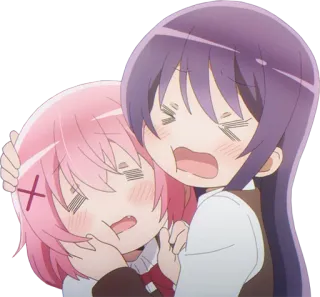 🤗 400a1d58 Anime, Cartoon, Süß, Mädchen, Umarmung, Zuneigung telegram sticker