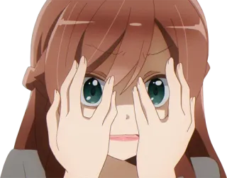 🙈 6d66801a Anime, Mädchen, Cartoon, verängstigt, besorgt, Augen telegram sticker