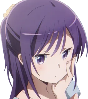 🤔 7d28faed Anime, Mädchen, lila Haare, süß telegram sticker