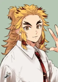 🌟 d7867760 Rengoku Demon Slayer Anime, Karakter, Rengoku, Kimetsu no Yaiba telegram sticker
