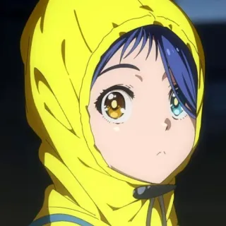 ✨ 1fd23233 Ohto Ai Wonder Egg Priority Anime, Cô gái, Áo hoodie vàng, Ohto Ai, Wonder Egg Priority, Nhân vật, Hoạt hình telegram sticker