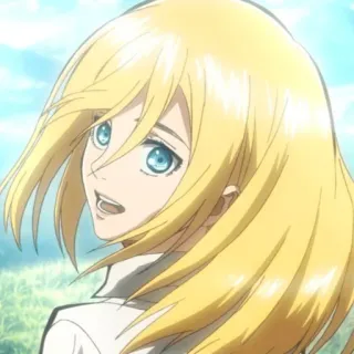 ✨ 2974fcba Christa Lenz Attack on Titan Anime, tóc vàng, dễ thương, Christa Lenz, Attack on Titan telegram sticker