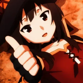 ✨ 6d26ad0f Megumin Konosuba anime, megumin, konosuba, nhân vật, giơ ngón cái telegram sticker