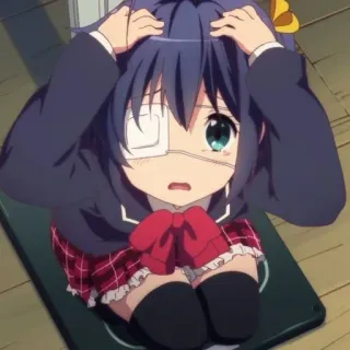 ✨ d07727f9 Rikka Takanashi Love, Chunibyo & Other Delusions Anime, Chūnibyō, Bịt mắt, Dễ thương, Nữ sinh, Rikka Takanashi, Cô gái telegram sticker