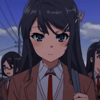 ✨ ff06110e Mai Sakurajima Rascal Does Not Dream of Bunny Girl Senpai Anime, Cô gái, Đồng phục học sinh, Mai Sakurajima, Bunny Girl Senpai telegram sticker