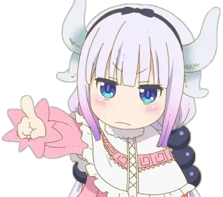 👆 47c1ccc7 Kanna Kamui Miss Kobayashi's Dragon Maid 애니메이션, 드래곤, 칸나 카무이, 만화, 제스처, 불쾌한 telegram sticker