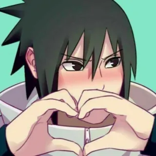🐾 1f994771 Sasuke Uchiha Naruto Anime, Manga, Personage, Sasuke, Uchiha, Hart, Liefde telegram sticker